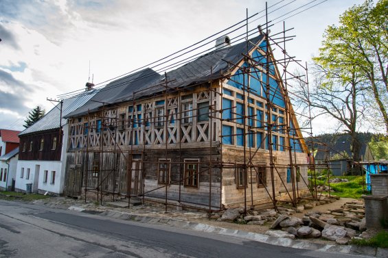 Hrázděný dům čp. 29 v Horní Blatné - stav r. 2014