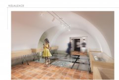 Muzeum Sokolov, stavební úpravy objektu - sklep zámku - odkrytí základů tvrze - studie vizualizace 